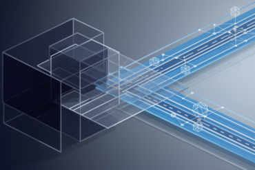 Abstract illustration depicting regulatory simplification through geometric shapes consolidating from complex overlapping forms into clear parallel pathways