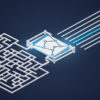 Abstract illustration depicting regulatory complexity being simplified into streamlined pathways, representing EU AI Act compliance framework changes