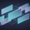 Abstract geometric illustration representing multimodal AI video generation with layered digital frames