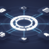 Abstract illustration of AI assistant automating tasks with connected workflow elements
