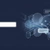 Abstract illustration depicting Google's search interface evolution from traditional search box to AI-powered conversational interface