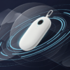 Editorial illustration of AI-powered pendant device with geometric data visualization elements
