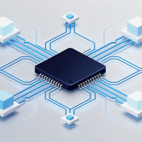 Abstract geometric illustration depicting Nvidia's AI ecosystem investment strategy through connected network nodes