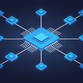 Illustration of interconnected network nodes representing Nvidia's equity holdings across AI startup ecosystem