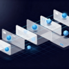 Abstract illustration of autonomous AI agents analysing email messages in layered digital space