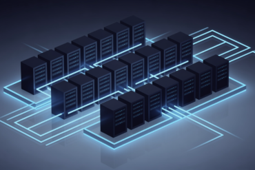 Abstract illustration of data centre infrastructure representing SoftBank's French AI computing facility investment