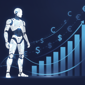 Abstract geometric illustration representing humanoid robotics startup funding and growth in embodied AI sector