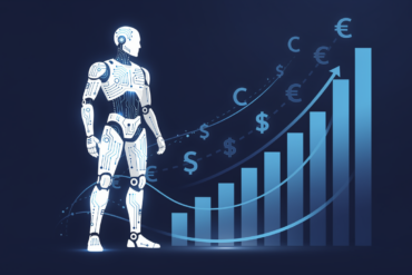 Abstract geometric illustration representing humanoid robotics startup funding and growth in embodied AI sector
