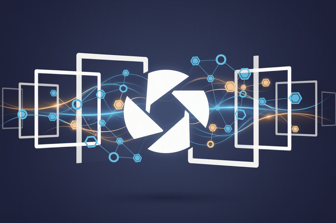 Abstract illustration representing Adobe's acquisition of Topaz Labs and AI-powered image enhancement technology integration