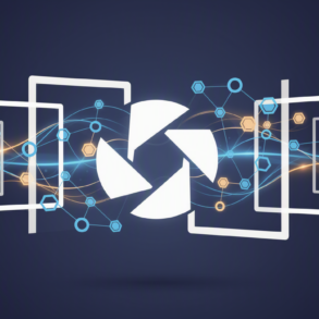 Abstract illustration representing Adobe's acquisition of Topaz Labs and AI-powered image enhancement technology integration