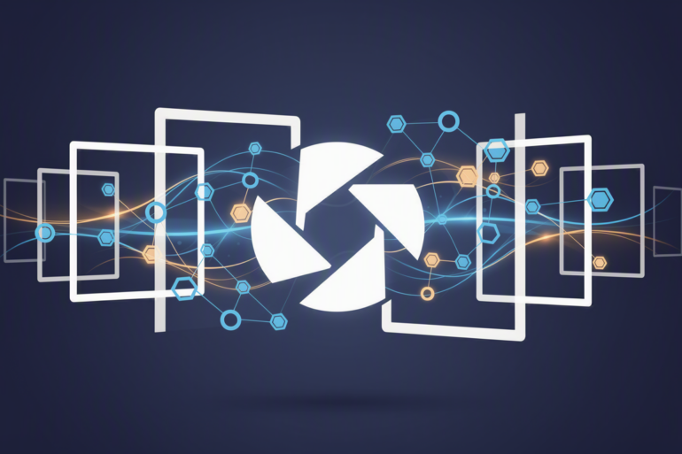 Abstract illustration representing Adobe's acquisition of Topaz Labs and AI-powered image enhancement technology integration