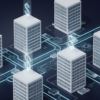 Abstract illustration of data centre infrastructure with financial elements representing Amazon's AI investment