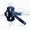 Abstract illustration of AI control mechanisms representing safety constraints on autonomous systems