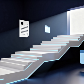 Abstract geometric illustration representing a company's path to initial public offering with ascending architectural forms