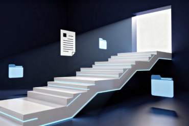 Abstract geometric illustration representing a company's path to initial public offering with ascending architectural forms