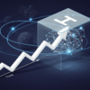 Editorial illustration depicting wealth milestone with satellite infrastructure and AI network connections