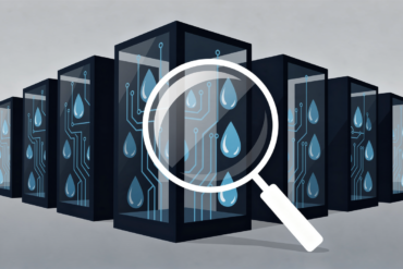 Abstract illustration of data centre transparency and environmental scrutiny