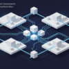 Abstract geometric illustration representing AI agents learning navigation and spatial reasoning through structured environments
