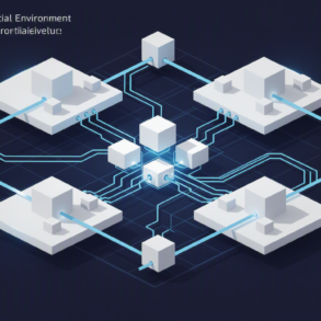Abstract geometric illustration representing AI agents learning navigation and spatial reasoning through structured environments
