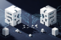 Abstract geometric illustration depicting corporate separation and regulatory intervention in technology acquisition