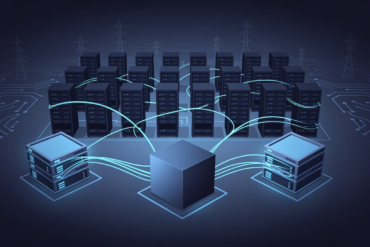 Abstract illustration of data centre infrastructure representing AI compute capacity agreements