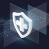 Abstract illustration depicting data protection shield guarding health information streams, representing AI health data legislation