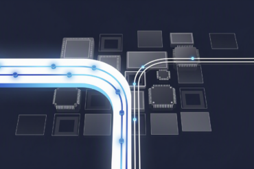 Abstract illustration depicting supply chain allocation between enterprise AI infrastructure and consumer electronics markets