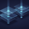 Abstract illustration of layered AI infrastructure architecture with interconnected technology platforms