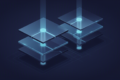 Abstract illustration of layered AI infrastructure architecture with interconnected technology platforms