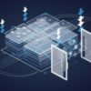 Abstract geometric illustration representing AI model architecture with降 pricing indicators and reduced barriers
