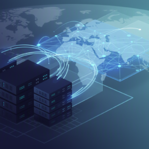 Abstract illustration of cloud infrastructure and data networks representing Apple's localised AI deployment strategy in China