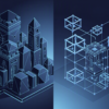 Abstract illustration depicting competitive tension between closed and open AI development approaches