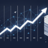 Editorial illustration depicting rapid valuation growth of AI insurance startup over eight-week period with abstract data visualisation elements