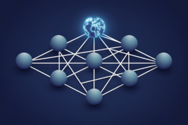 Abstract illustration of hierarchical network structure representing international AI governance coordination