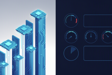 Abstract illustration depicting rapid AI infrastructure growth outpacing cost measurement capabilities