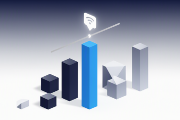 Editorial illustration depicting Google Gemini's user growth approaching billion-user milestone with ascending bar graph and competitive market elements