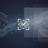 Abstract illustration depicting AI-assisted code flowing through review processes in open-source development