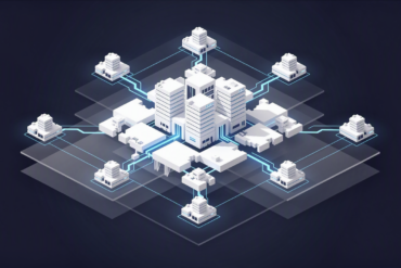 Abstract illustration of cloud infrastructure architecture representing Meta's entry into enterprise AI compute services market