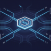 Abstract illustration of API integration architecture showing code streams connecting to central gateway