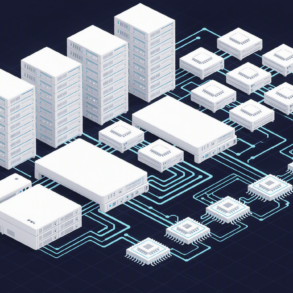 Abstract illustration of AI infrastructure and semiconductor manufacturing integration representing SK Group and Nvidia partnership
