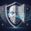 Abstract illustration depicting AI-powered facial recognition and digital identity protection systems