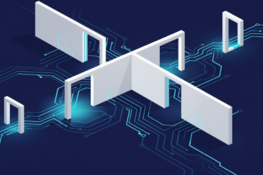 Abstract illustration depicting regulatory barriers in artificial intelligence development and trade