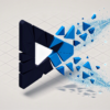 Abstract illustration of video content fragmenting into digital particles representing YouTube's AI content policy changes