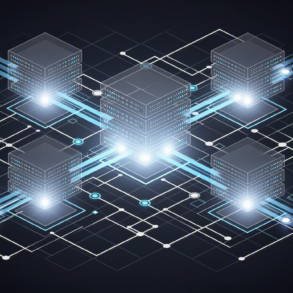 Abstract illustration of cloud infrastructure network representing AI compute partnership between Anthropic and Volta