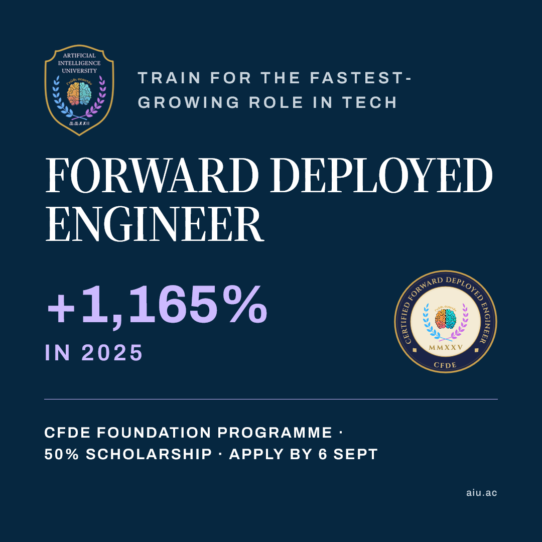 Forward Deployed Engineer growth +1,165% - the credential market responds Forward Deployed Engineer job postings grew 1,165% in 2025 - CFDE certification launches as the role's first standard