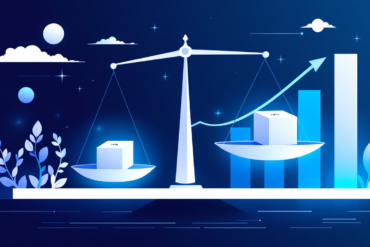 Abstract illustration depicting corporate governance and voting control structures with geometric shapes and ascending elements