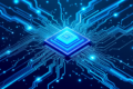 Illustration of smartphone processor chip with neural network pathways representing on-device AI capabilities
