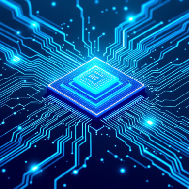 Illustration of smartphone processor chip with neural network pathways representing on-device AI capabilities