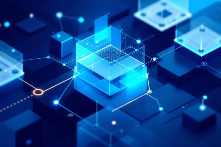 Abstract geometric illustration representing AI-powered security testing with network nodes and defensive layers