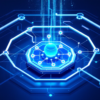 Abstract illustration of AI agent systems within protective safety framework structures